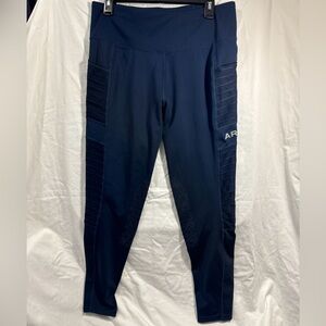 Ariat Tek 'Moto' Knee Patch Equestrian Tight in Navy Thigh Pockets Riding EUC